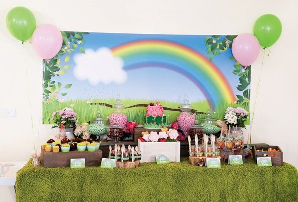 1-Oformlenie-svadebnogo-Kendi-Bara-v-stile-raduga Традиционные сладости для Candy bar (Кэнди бара)