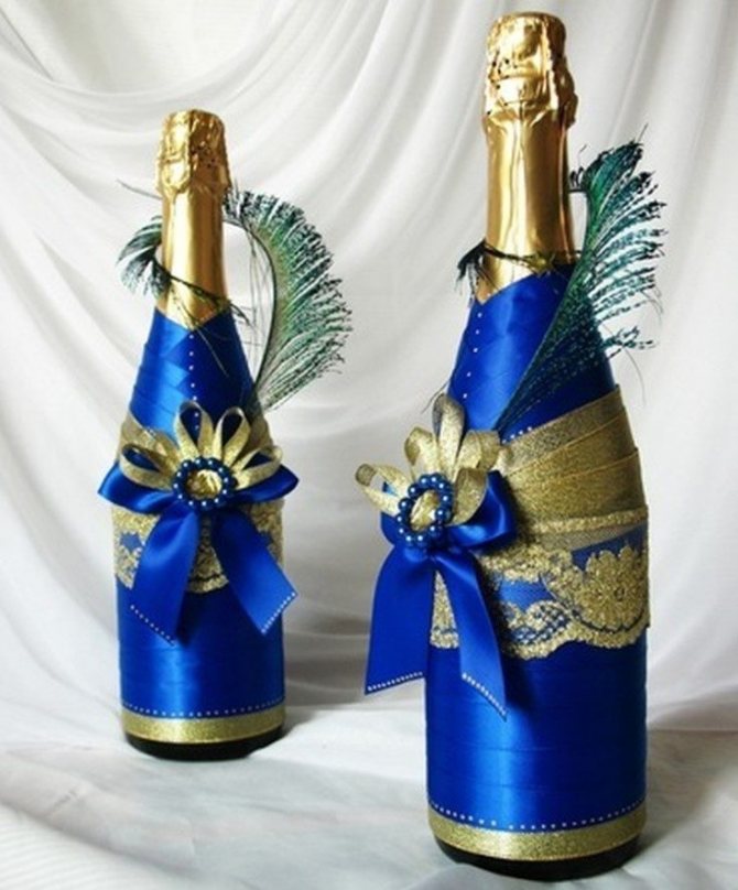 ( 106 фото) Декор свадебных бутылок своими руками