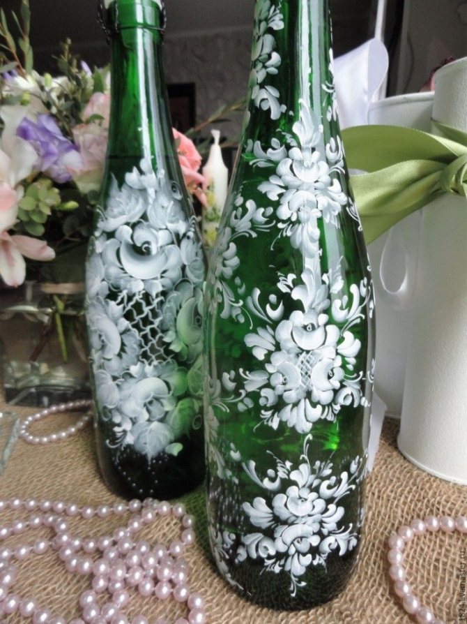 ( 106 фото) Декор свадебных бутылок своими руками