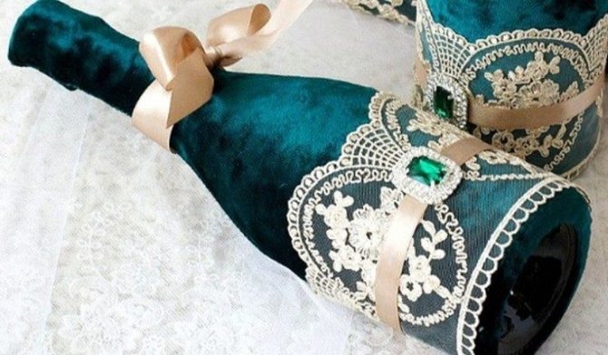 ( 106 фото) Декор свадебных бутылок своими руками