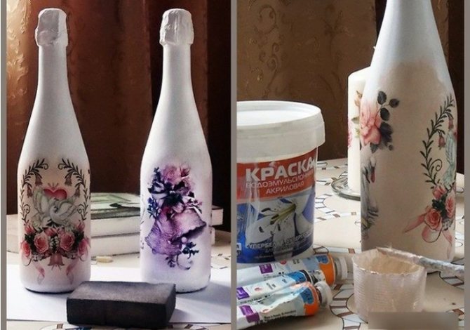 ( 106 фото) Декор свадебных бутылок своими руками