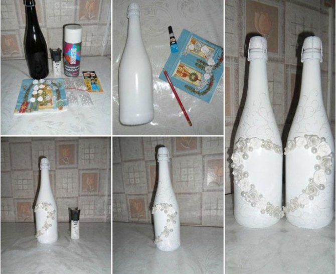 ( 106 фото) Декор свадебных бутылок своими руками