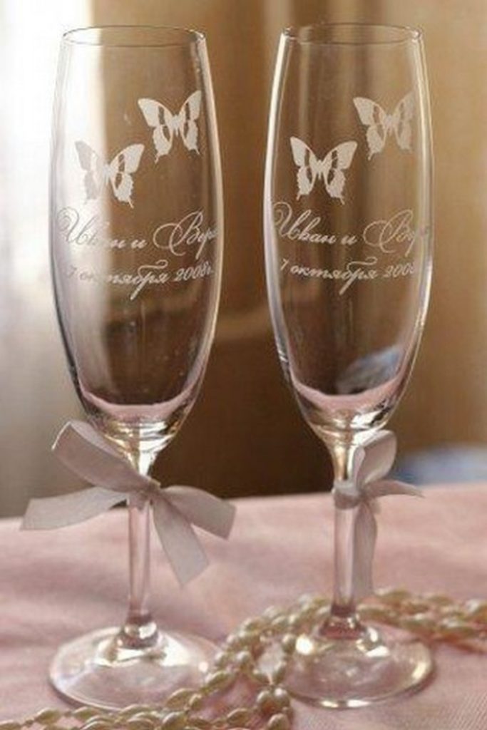 ( 98 фото) Декор свадебных бокалов своими руками