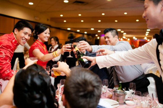 Банкет на японской свадьбе