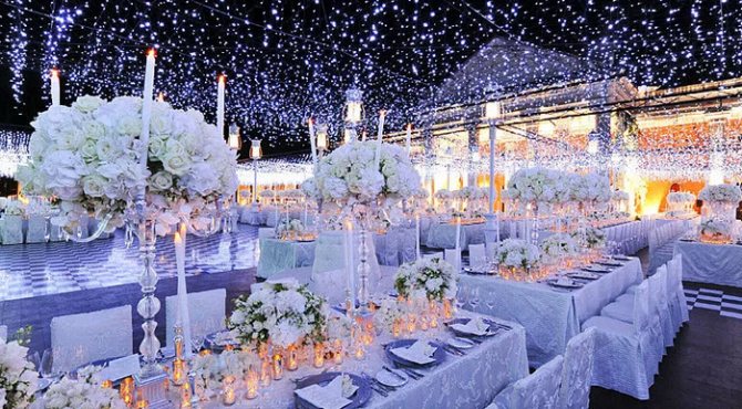 банкетный зал в зимнем стиле