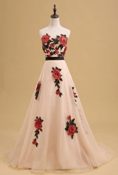 бело красное свадебное платье