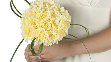 Белые гвоздики в композиции