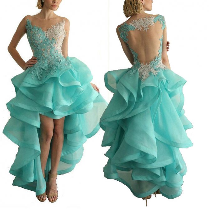 бирюзовое платье маллет