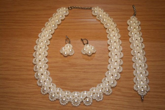 Бисерные украшения для новобрачной