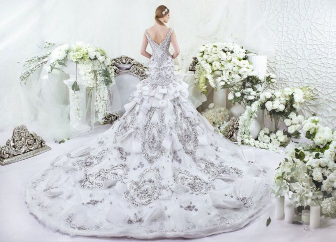 Блестящее свадебное платье
