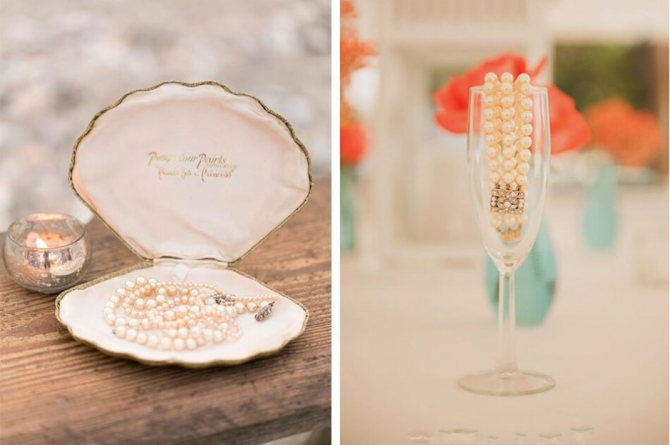 бокал, ракушка, жемчуг