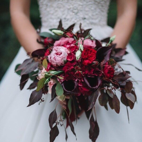 бордовый букет-дублер