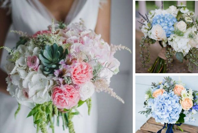 Букет из гортензии: фото, виды, дизайн