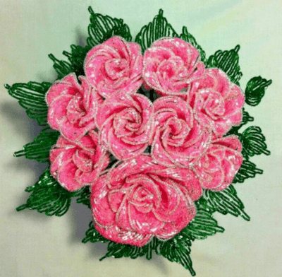 букет невесты из бисера