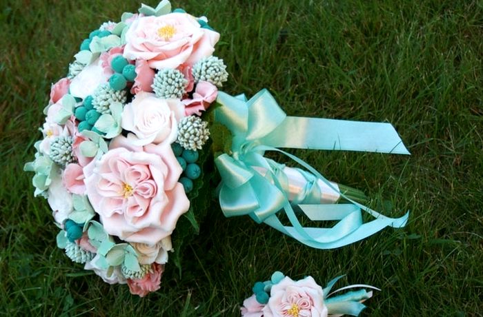 букет невесты мятный 3