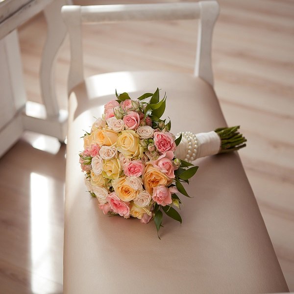 букет невесты на пудровую свадьбу