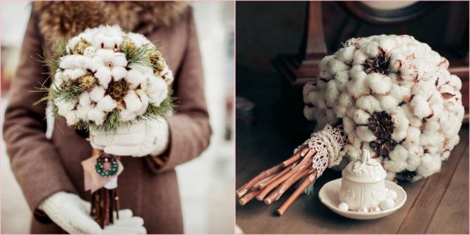 Букет сделанный полностью из хлопка