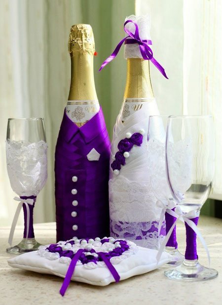 Бутылки шампанского на свадьбу