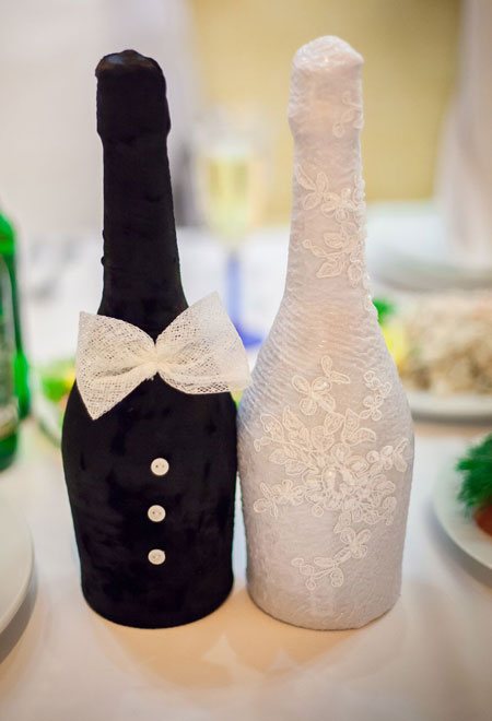 Бутылки шампанского на свадьбу
