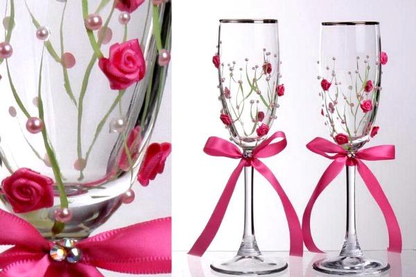 Цветы из атласных лент