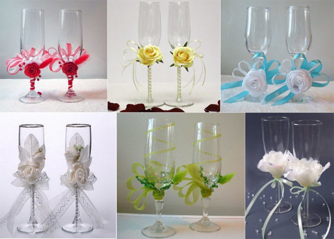 цветы на бокалах