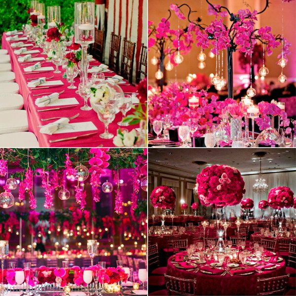 декор свадебного торжества цвета фуксии