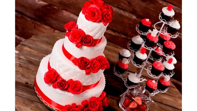 декор торта для свадьбы