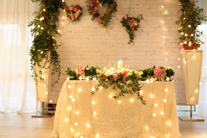 Декорирование стен и столов делает настроение сказочным.