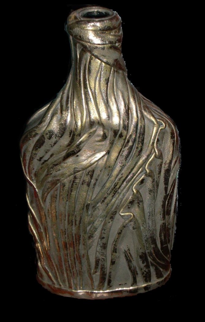 Декупаж с применением кожи и акрилового лака