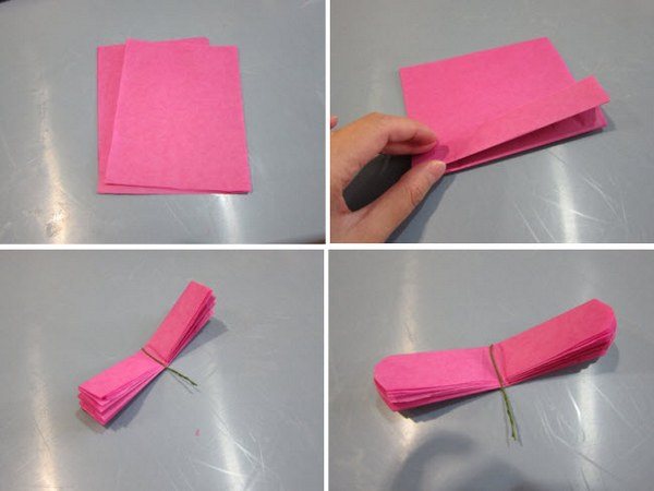 Делаем веер и обрезаем концы. Фото с сайта https://weddingdiary.ru/