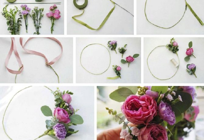 Делаем венок из живых роз своими руками