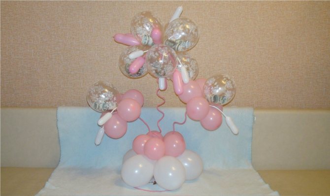 Денежный букет из воздушных шаров