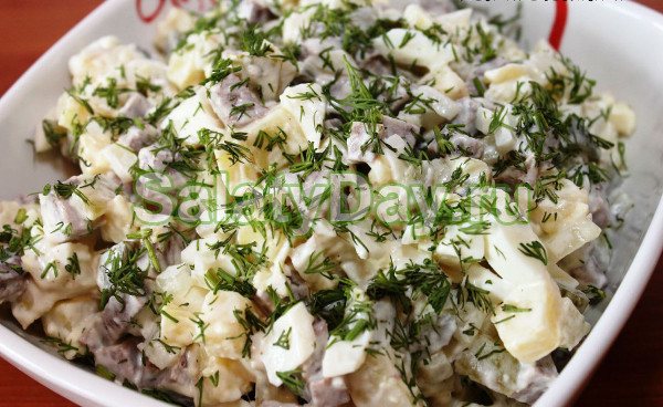 Деревенский свадебный салат из свинины