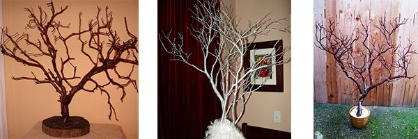 Дерево пожеланий из веток на свадьбу