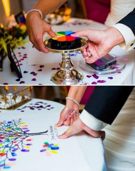 Дерево пожеланий с отпечатками