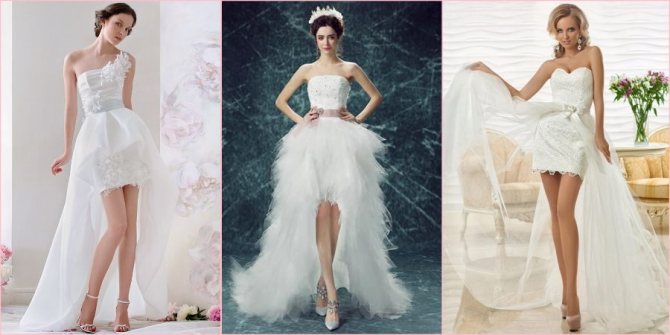 Длинный шлейф прекрасно дополнит образ в коротком