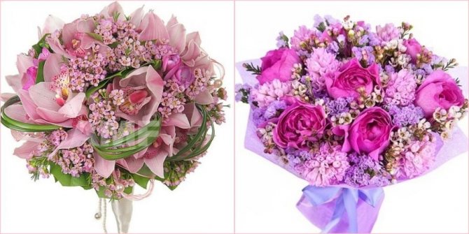 Добавьте ваксфлауэры в букетик