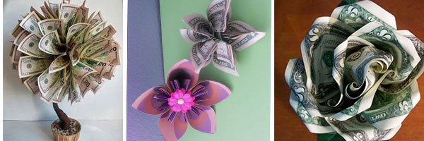 Два топиария из денег