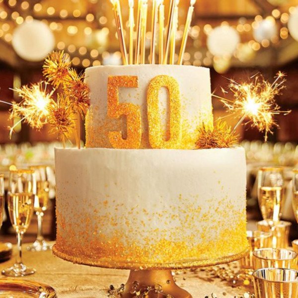 двухъярусный торт на золотую свадьбу