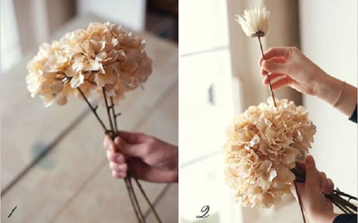 формирование букета из гвоздик