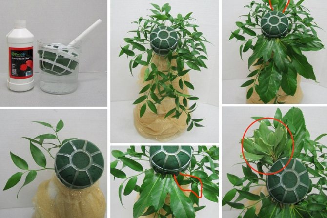 Формирование свадебного букета каскадом