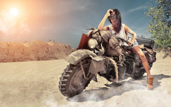 Фотосессия на мотоцикле девушки6