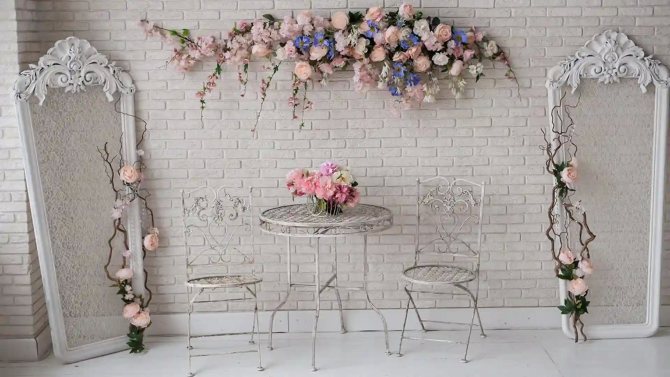 фотозона для свадебной фотосессии в стиле прованс