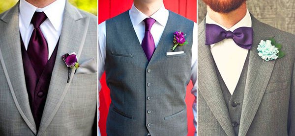 галстук и бутоньерка одного цвета