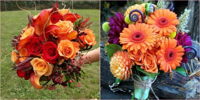 Герберы и розы замечательно гармонируют