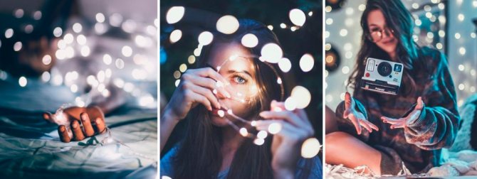 идеи для фото с гирляндой дома