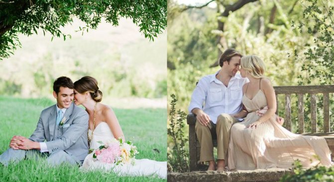Идея для жениха и невесты - прогулка в саду