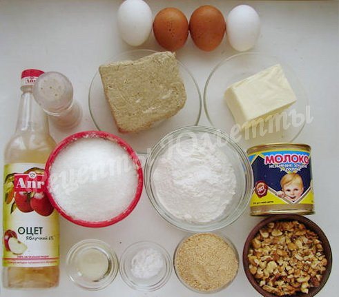 ингредиенты для торта с халвой