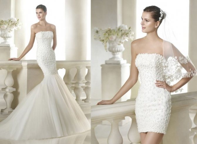 Из свадебного платья Русалка может получиться элегантное платье-футляр