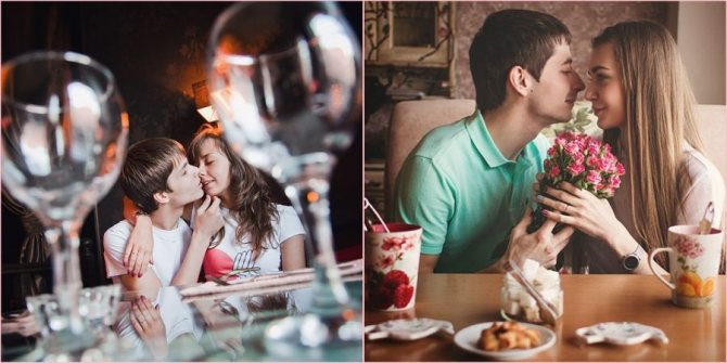 Кафе замечательное место для влюбленной пары